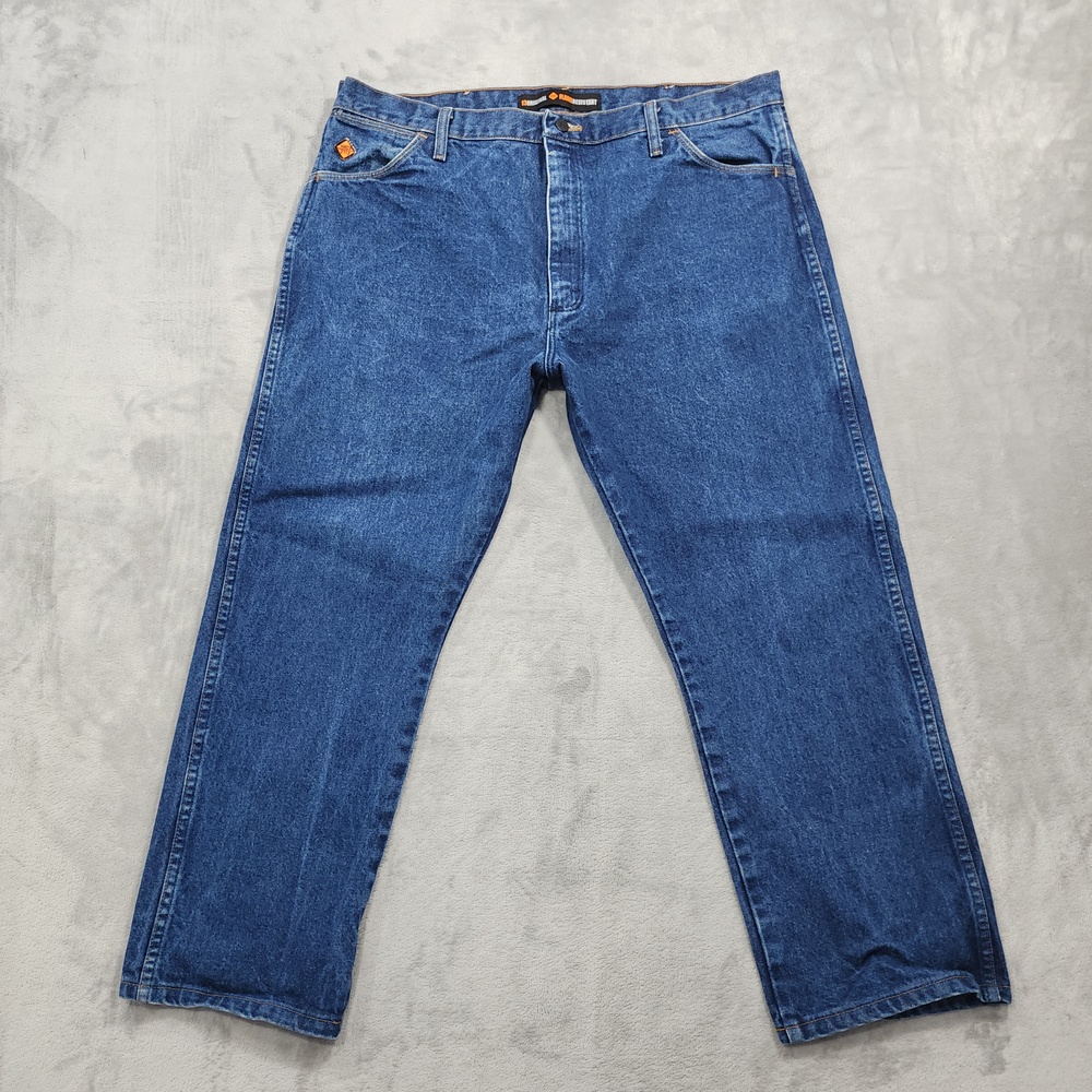 Wrangler Jeans Mens 40x38* Blue Flame Resistant Straight Denim Work FR13MWZ